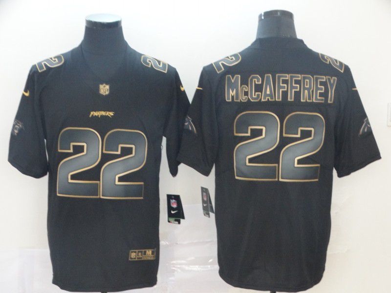 Men Carolina Panthers #22 Mccaffrey Nike Vapor Limited Black Golden NFL Jerseys->carolina panthers->NFL Jersey